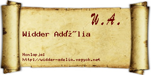 Widder Adélia névjegykártya